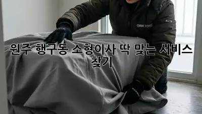 원주 행구동 소형이사, 딱 맞는 서비스 찾기!